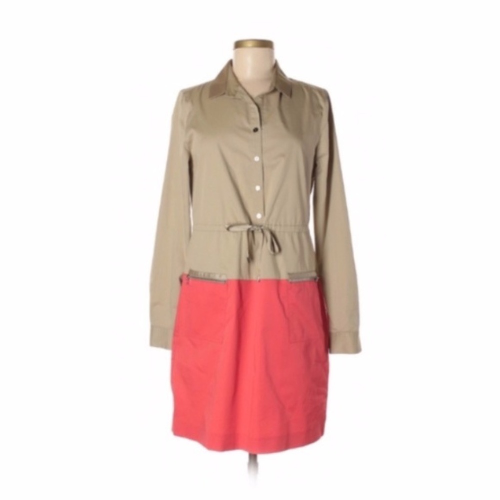 LAST CHANCE🧾Elie Tahari Colorblock Khaki Trench Dress; NWOT; Buy 2 @ $50 Sale!🔥